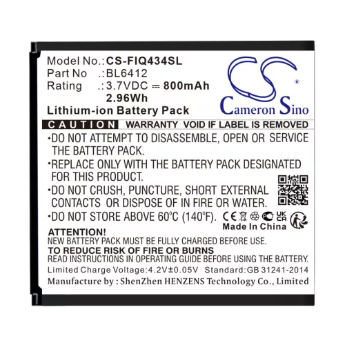 Fly BL6412 helyettesítő mobiltelefon akkumulátor (Li-ion, 3.7V, 800mAh / 2.96Wh) - Utángyártott