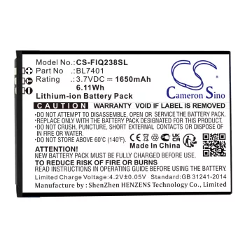   Fly BL7401 helyettesítő mobiltelefon akkumulátor (Li-ion, 3.7V, 1650mAh / 6.11Wh) - Utángyártott