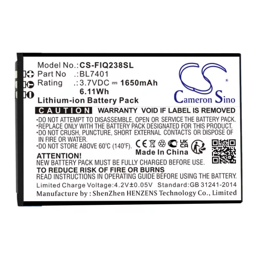 Fly BL7401 helyettesítő mobiltelefon akkumulátor (Li-ion, 3.7V, 1650mAh / 6.11Wh) - Utángyártott