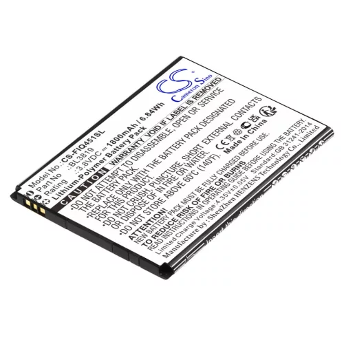 Fly BL3819 helyettesítő mobiltelefon akkumulátor (Li-Polymer, 3.8V, 1800mAh / 6.84Wh) - Utángyártott