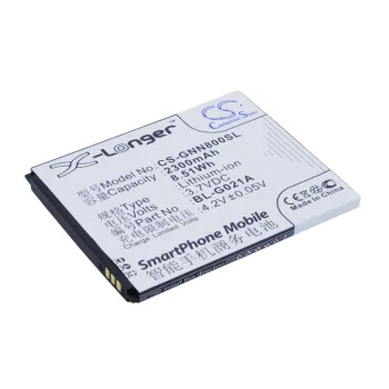   GIONEE BL-G021A helyettesítő mobiltelefon akkumulátor (Li-Polymer, 3.7V, 2300mAh / 8.51Wh) - Utángyártott