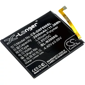   GIONEE F6L készülékhez mobiltelefon akkumulátor (Li-Polymer, 3.85V, 2950mAh / 11.36Wh) - Utángyártott