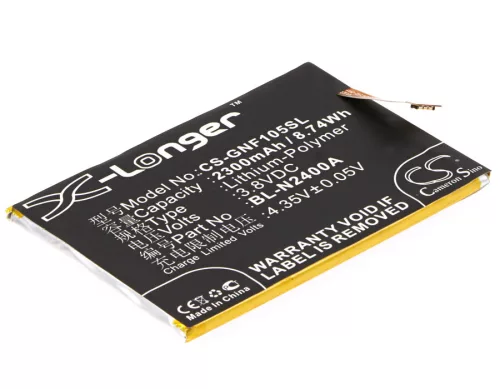 GIONEE BL-N2400A helyettesítő mobiltelefon akkumulátor (Li-Polymer, 3.8V, 2300mAh / 8.74Wh) - Utángyártott