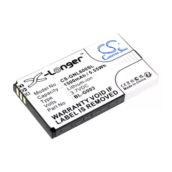   GIONEE BL-L601 helyettesítő mobiltelefon akkumulátor (Li-ion, 3.7V, 1500mAh / 5.55Wh) - Utángyártott