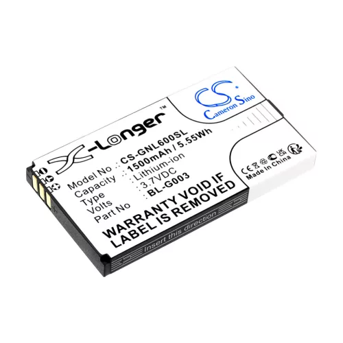 GIONEE BL-L601 helyettesítő mobiltelefon akkumulátor (Li-ion, 3.7V, 1500mAh / 5.55Wh) - Utángyártott