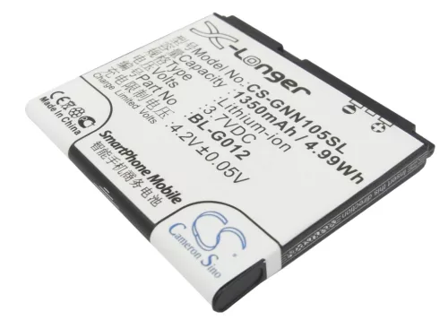 GIONEE BL-G012 helyettesítő mobiltelefon akkumulátor (Li-ion, 3.7V, 1350mAh / 4.99Wh) - Utángyártott