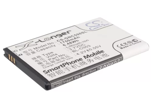 GIONEE BL-C003 helyettesítő mobiltelefon akkumulátor (Li-ion, 3.7V, 1750mAh / 6.48Wh) - Utángyártott