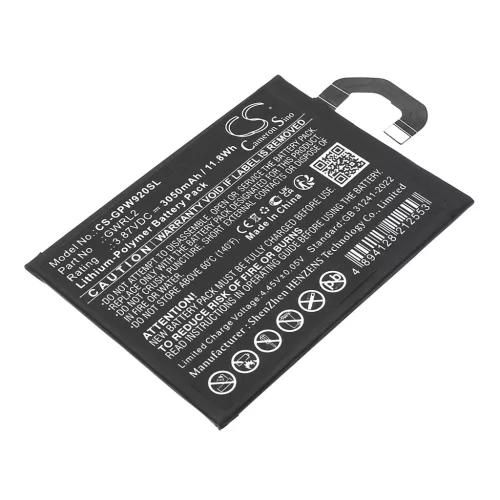 Google GWRL2 helyettesítő mobiltelefon akkumulátor (Li-Polymer, 3.87V, 3050mAh / 11.8Wh) - Utángyártott