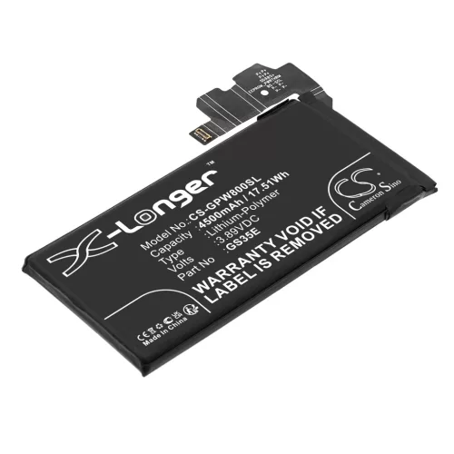 Google GS35E helyettesítő mobiltelefon akkumulátor (Li-Polymer, 3.89V, 4500mAh / 17.51Wh) - Utángyártott
