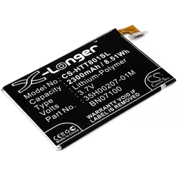   HTC BN07100 helyettesítő mobiltelefon akkumulátor (Li-Polymer, 3.7V, 2300mAh / 8.51Wh) - Utángyártott