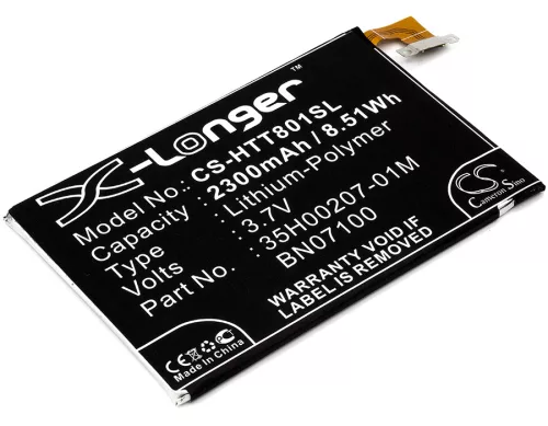 HTC BN07100 helyettesítő mobiltelefon akkumulátor (Li-Polymer, 3.7V, 2300mAh / 8.51Wh) - Utángyártott