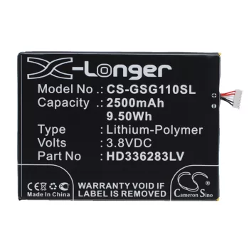   Green Orange N1-Y készülékhez mobiltelefon akkumulátor (Li-Polymer, 3.8V, 2500mAh / 9.50Wh) - Utángyártott