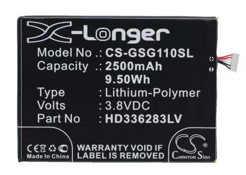 Green Orange N1-Y készülékhez mobiltelefon akkumulátor (Li-Polymer, 3.8V, 2500mAh / 9.50Wh) - Utángyártott