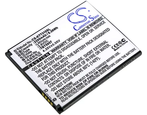 K-Touch TBT5957 helyettesítő mobiltelefon akkumulátor (Li-ion, 3.8V, 2200mAh / 8.36Wh) - Utángyártott