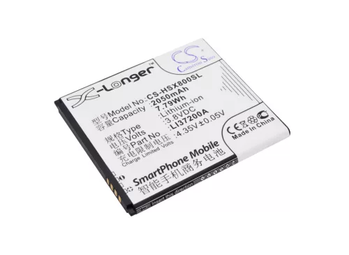 Hisense LI37200A helyettesítő mobiltelefon akkumulátor (Li-Polymer, 3.8V, 2050mAh / 7.79Wh) - Utángyártott
