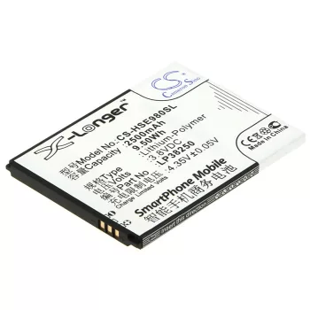   Hisense LP38250 helyettesítő mobiltelefon akkumulátor (Li-Polymer, 3.8V, 2500mAh / 9.50Wh) - Utángyártott
