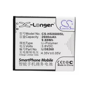   Hisense LI38260 helyettesítő mobiltelefon akkumulátor (Li-ion, 3.8V, 2600mAh / 9.88Wh) - Utángyártott