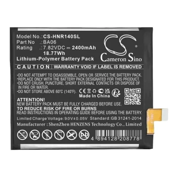   Honor BA06 helyettesítő mobiltelefon akkumulátor (Li-Polymer, 7.82V, 2400mAh / 18.77Wh) - Utángyártott