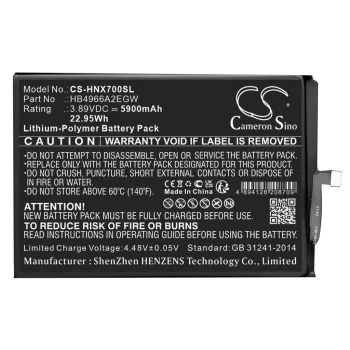   Honor HB4966A2EGW helyettesítő mobiltelefon akkumulátor (Li-Polymer, 3.89V, 5900mAh / 22.95Wh) - Utángyártott