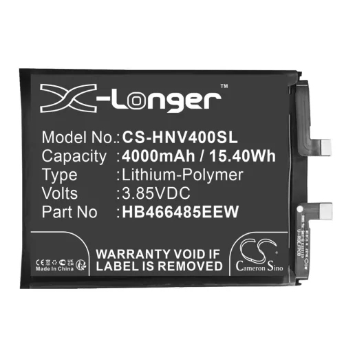Honor HB466485EEW helyettesítő mobiltelefon akkumulátor (Li-Polymer, 3.85V, 3600mAh / 13.86Wh) - Utángyártott