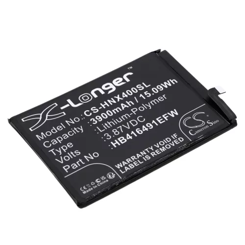 Honor HB416491EFW helyettesítő mobiltelefon akkumulátor (Li-Polymer, 3.87V, 3900mAh / 15.09Wh) - Utángyártott