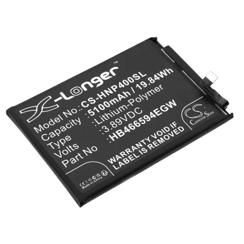Honor HB466594EGW helyettesítő mobiltelefon akkumulátor (Li-Polymer, 3.89V, 5100mAh / 19.84Wh) - Utángyártott