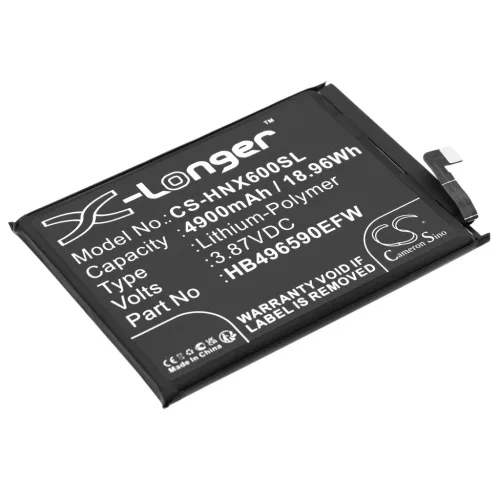 Honor HB496590EFW helyettesítő mobiltelefon akkumulátor (Li-Polymer, 3.87V, 4900mAh / 18.96Wh) - Utángyártott