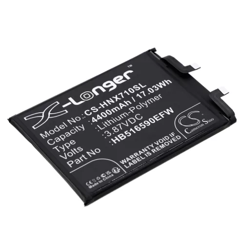 Honor HB516590EFW helyettesítő mobiltelefon akkumulátor (Li-Polymer, 3.87V, 4400mAh / 17.03Wh) - Utángyártott