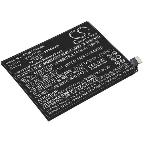 HTC B2Q74100 helyettesítő mobiltelefon akkumulátor (Li-Polymer, 3.85V, 2650mAh / 10.20Wh) - Utángyártott