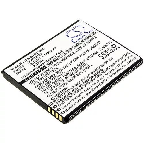 HTC B0PD2100 helyettesítő mobiltelefon akkumulátor (Li-Polymer, 3.7V, 1450mAh / 5.37Wh) - Utángyártott