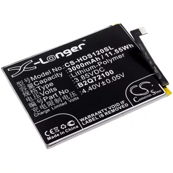   HTC B2Q72100 helyettesítő mobiltelefon akkumulátor (Li-Polymer, 3.85V, 3000mAh / 11.55Wh) - Utángyártott