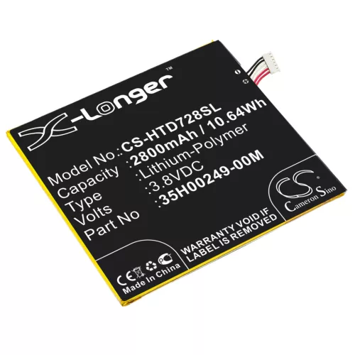 HTC 35H00249-02M helyettesítő mobiltelefon akkumulátor (Li-Polymer, 3.8V, 2800mAh / 10.64Wh) - Utángyártott
