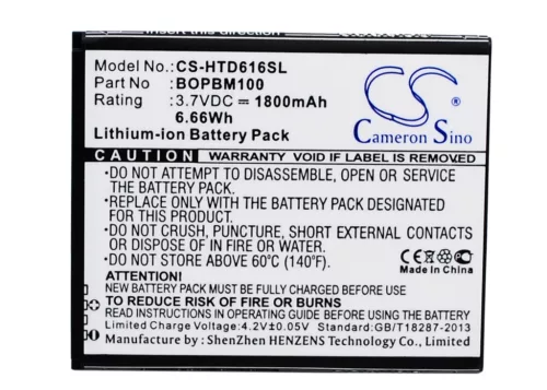 HTC BOPBM100 helyettesítő mobiltelefon akkumulátor (Li-ion, 3.7V, 1800mAh / 6.66Wh) - Utángyártott