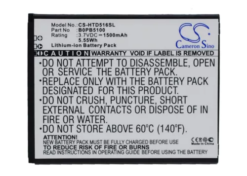HTC B0PB5100 helyettesítő mobiltelefon akkumulátor (Li-ion, 3.7V, 1500mAh / 5.55Wh) - Utángyártott