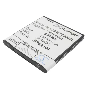   HTC BP6A100 helyettesítő mobiltelefon akkumulátor (Li-ion, 3.8V, 1650mAh / 6.27Wh) - Utángyártott