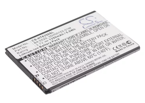 HTC BTR6350B helyettesítő mobiltelefon akkumulátor (Li-ion, 3.7V, 1350mAh / 4.99Wh) - Utángyártott