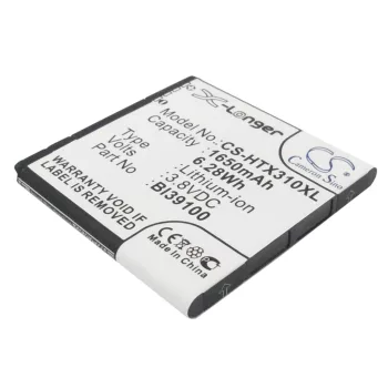   HTC BI39100 helyettesítő mobiltelefon akkumulátor (Li-ion, 3.8V, 1650mAh / 6.28Wh) - Utángyártott