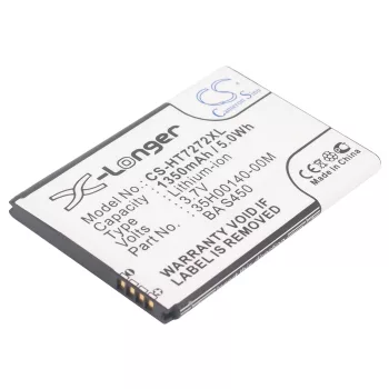   HTC BA S450 helyettesítő mobiltelefon akkumulátor (Li-ion, 3.7V, 1350mAh / 4.99Wh) - Utángyártott