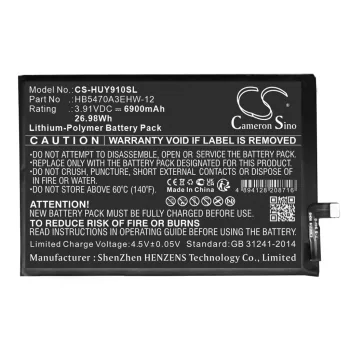   Huawei HB5470A3EHW-12 helyettesítő mobiltelefon akkumulátor (Li-Polymer, 3.91V, 6900mAh / 26.98Wh) - Utángyártott
