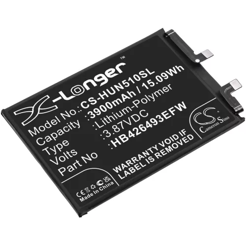 Huawei HB426493EFW helyettesítő mobiltelefon akkumulátor (Li-Polymer, 3.87V, 3900mAh / 15.09Wh) - Utángyártott