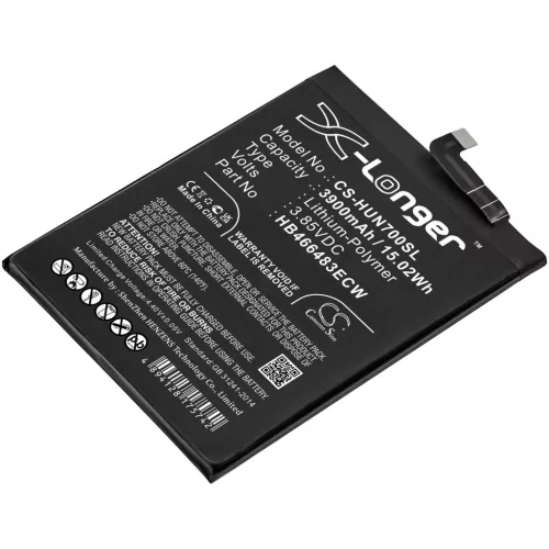 Huawei HB466483ECW helyettesítő mobiltelefon akkumulátor (Li-Polymer, 3.85V, 3900mAh / 15.02Wh) - Utángyártott