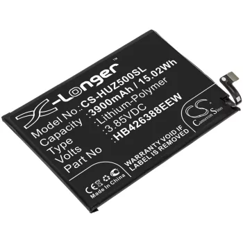   Huawei HB426388EEW helyettesítő mobiltelefon akkumulátor (Li-Polymer, 3.85V, 3900mAh / 15.02Wh) - Utángyártott