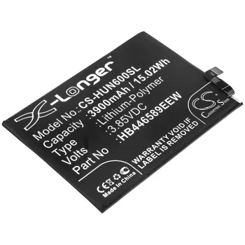   Huawei HB446589EEW helyettesítő mobiltelefon akkumulátor (Li-Polymer, 3.85V, 3900mAh / 15.02Wh) - Utángyártott