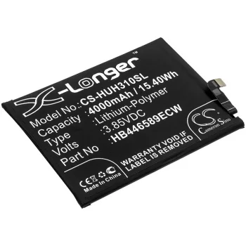   Huawei HB446589ECW helyettesítő mobiltelefon akkumulátor (Li-Polymer, 3.85V, 4000mAh / 15.40Wh) - Utángyártott