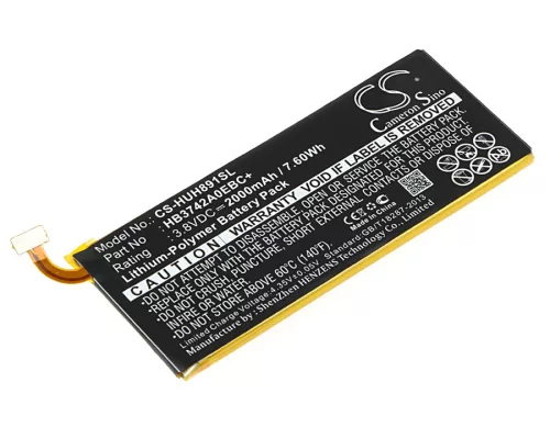 Huawei PGF364197HT helyettesítő mobiltelefon akkumulátor (Li-Polymer, 3.8V, 2000mAh / 7.60Wh) - Utángyártott