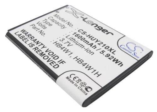 Huawei HB4W1H helyettesítő mobiltelefon akkumulátor (Li-ion, 3.7V, 1600mAh / 5.92Wh) - Utángyártott