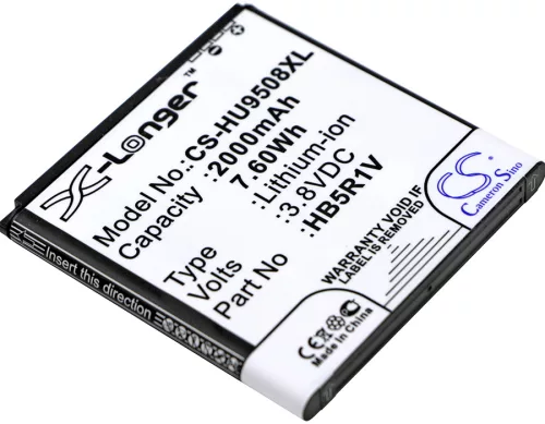 Huawei HB5R1V helyettesítő mobiltelefon akkumulátor (Li-ion, 3.8V, 2000mAh / 7.60Wh) - Utángyártott