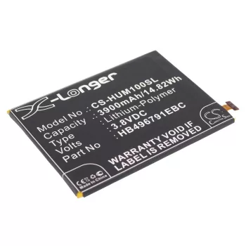   Huawei HB496791EBW helyettesítő mobiltelefon akkumulátor (Li-Polymer, 3.8V, 3900mAh / 14.82Wh) - Utángyártott