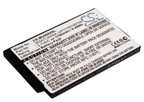 i-mate L017YS0100732 helyettesítő mobiltelefon akkumulátor (Li-Polymer, 3.7V, 1700mAh / 6.29Wh) - Utángyártott