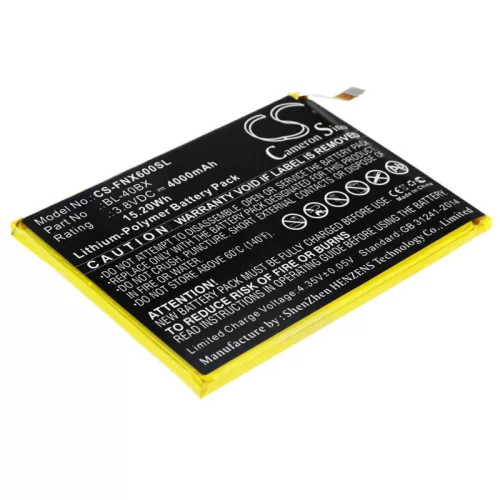 Infinix BL-40BX helyettesítő mobiltelefon akkumulátor (Li-Polymer, 3.8V, 4000mAh / 15.20Wh) - Utángyártott